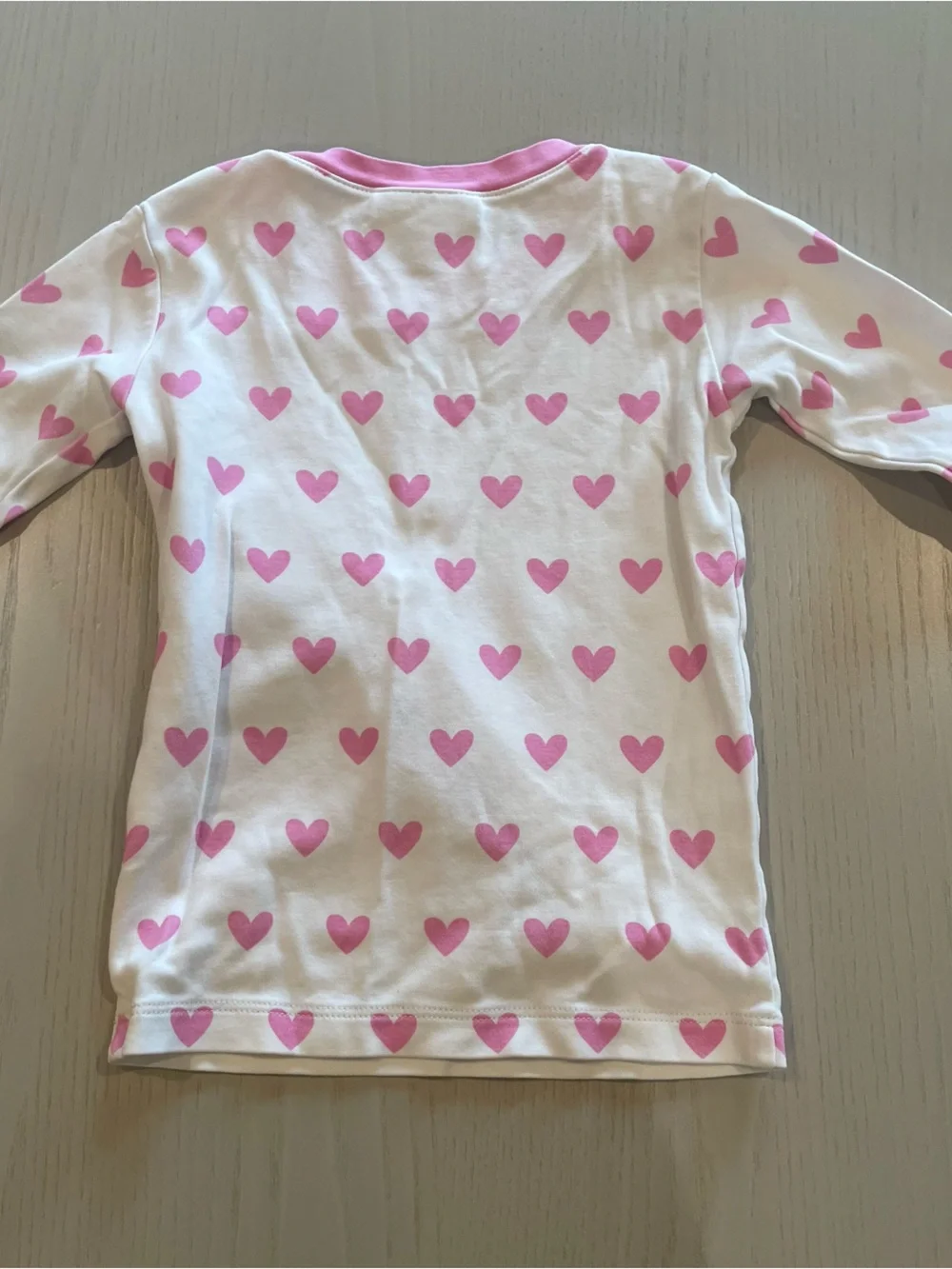 Lake Kids Long-Long Pima Cotton Pajama Set in Darling Pink Heart - Size 4